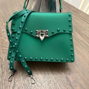 Green Studded Women's Bag